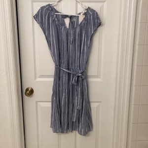 LC Lauren Conrad midi dress NWT Super cute blue-white stripes Size L